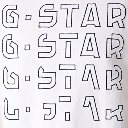 G-Star - Tee Shirt Embroidery Gradient Graphic Lash D19223-336 Blanc