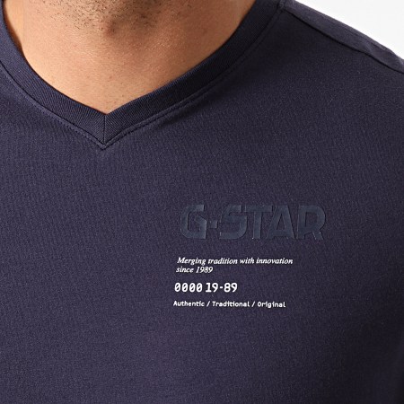 G-Star - Tee Shirt Chest Graphic D19218-336 Bleu Marine