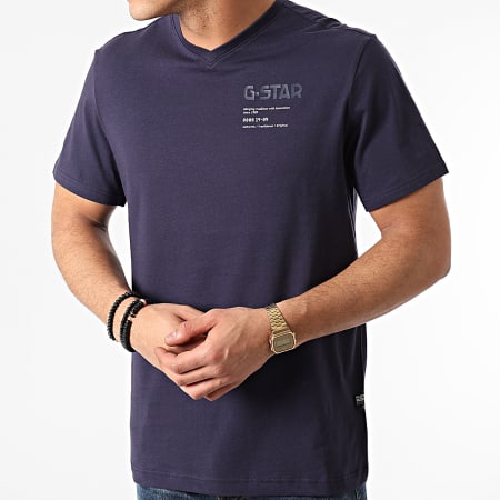 G-Star - Tee Shirt Chest Graphic D19218-336 Bleu Marine