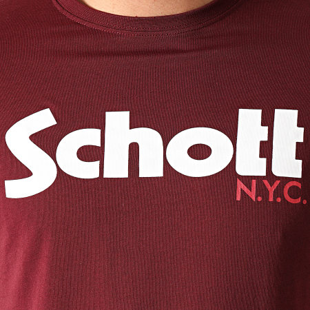 Schott NYC - Tee Shirt TSLOGO Bordeaux