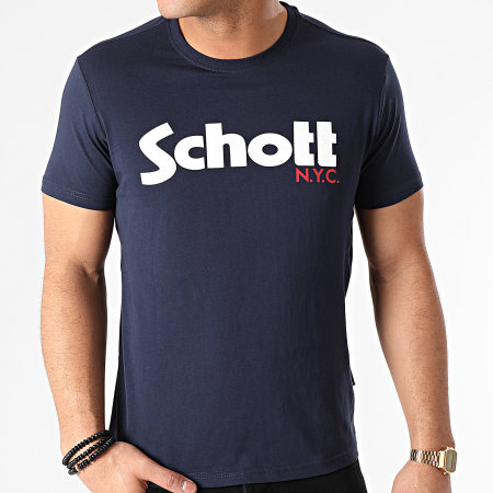 Schott NYC - Tee Shirt TSLOGO Bleu Marine