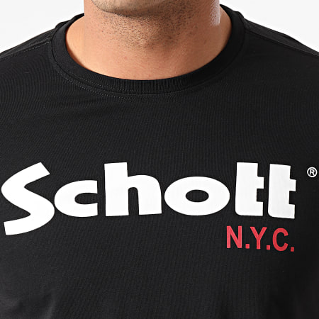Schott NYC - Lot De 2 Tee Shirts TS01MCLOGO Blanc Noir