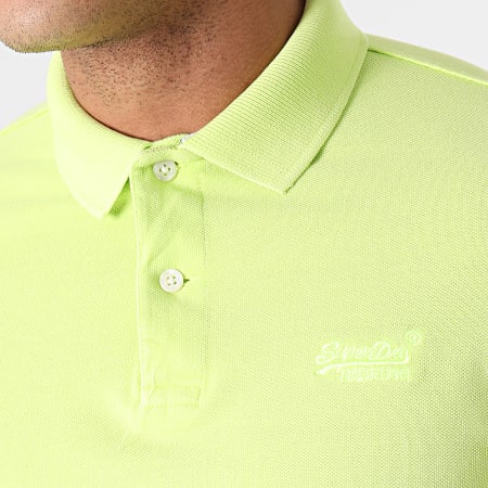 Superdry - Polo Manches Courtes Vintage Destroyed M1110198A Vert Fluo