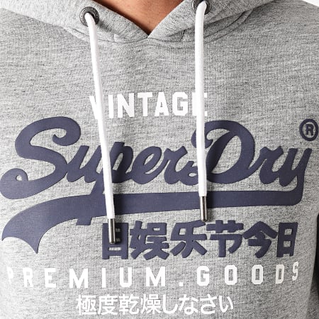 Superdry - Sweat Capuche Vintage Logo NS M2010494A Gris Chiné
