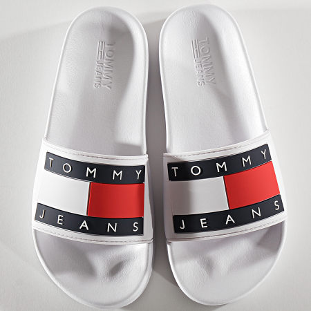 Tommy Jeans - Claquettes Flag Pool Slide 0689 White