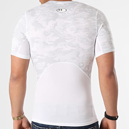 Under Armour - Tee Shirt Slim 1361519 Blanc Gris