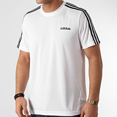 adidas - Tee Shirt A Bandes D2M 3 Stripes FL0356 Blanc