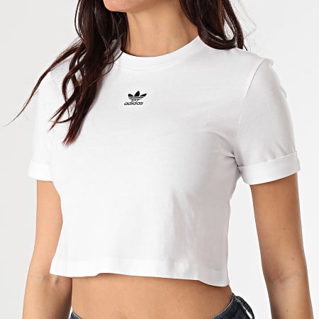 Adidas Originals - Tee Shirt Femme Crop GN2803 Blanc