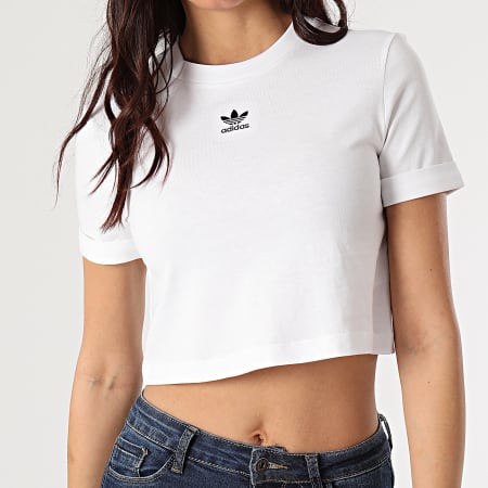Adidas Originals - Tee Shirt Femme Crop GN2803 Blanc