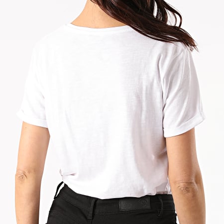 Kaporal - Tee Shirt Femme PUZZUW11 Blanc Chiné Argenté