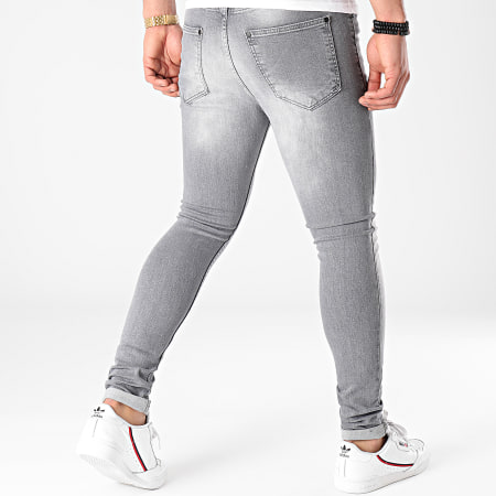 LBO - Jeans Super Skinny Fit Destroy 1476 Denim Grigio chiaro
