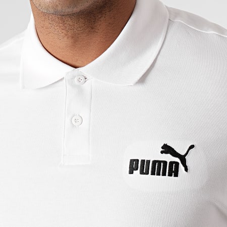 Puma - Polo Manches Courtes Essential Logo Pique 586674 Ecru