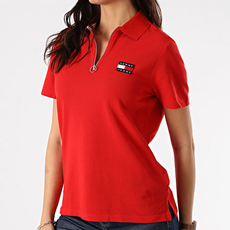 Tommy Jeans - Polo Manches Courtes Femme Tommy Badge 9146 Rouge