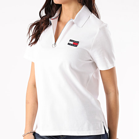 Tommy Jeans - Polo Manches Courtes Femme Tommy Badge 9146 Blanc