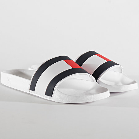 Tommy Hilfiger - Claquettes Essential Flag Pool Slide 3484 White