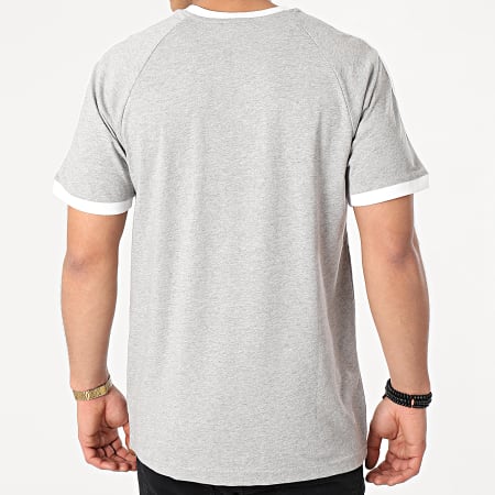 Adidas Originals - Tee Shirt A Bandes 3 Stripes GN3493 Gris Chiné