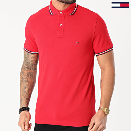 Tommy Hilfiger - Polo Slim Manches Courtes Tommy Tipped 6054 Rouge