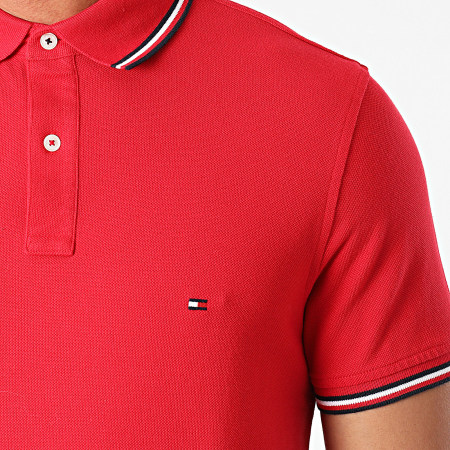 Tommy Hilfiger - Polo Slim Manches Courtes Tommy Tipped 6054 Rouge