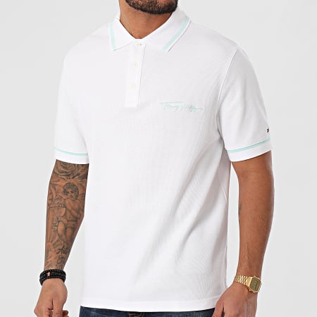 Tommy Hilfiger - Polo Manches Courtes Tommy Signature Casual 7806 Ecru