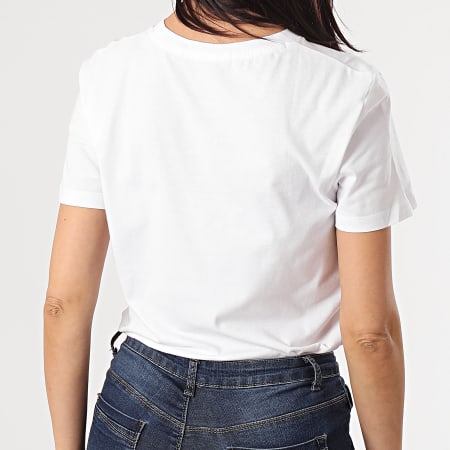 Calvin Klein - Camiseta con monograma reflectante para mujer 5316 Blanco