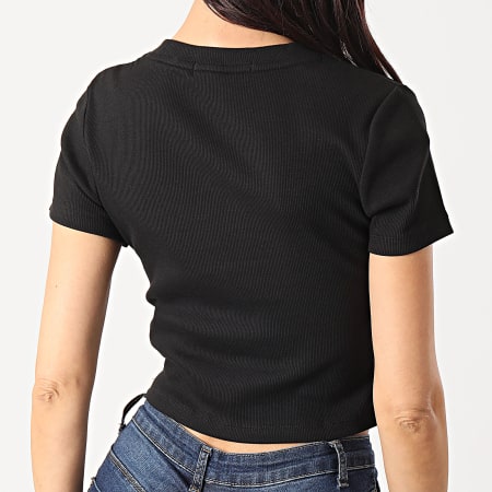 Calvin Klein - Tee Shirt Femme Crop Micro Branding 5699 Noir