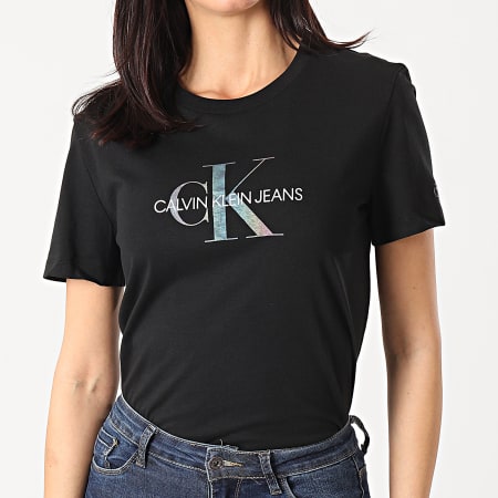 Calvin Klein - Tee Shirt Femme Reflective Monogram 5316 Noir