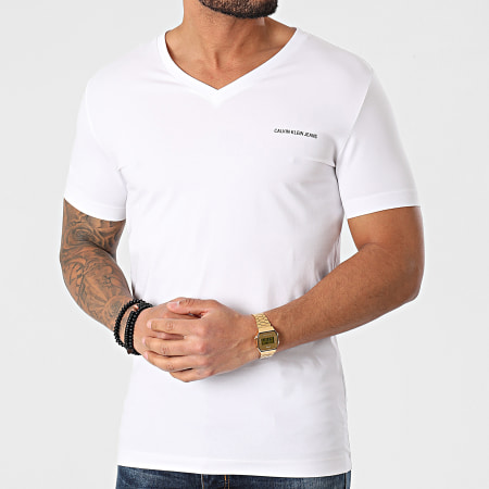 Calvin Klein - Maglietta con scollo a V 8068 Bianco