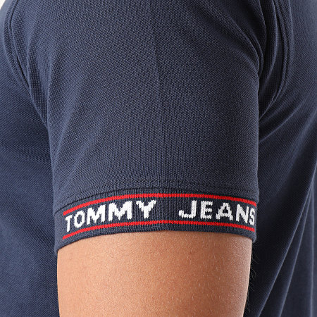 Tommy Jeans - Polo Manches Courtes Rib Jaquard 0326 Bleu Marine