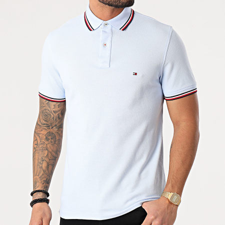 Tommy Hilfiger - Polo Manches Courtes Tipped 6054 Bleu Clair