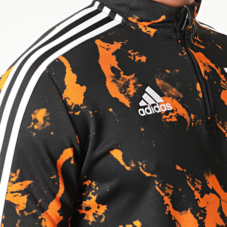 Adidas Sportswear - Sweat Col Zippé A Bandes Juventus AOP GK8600 Noir Orange