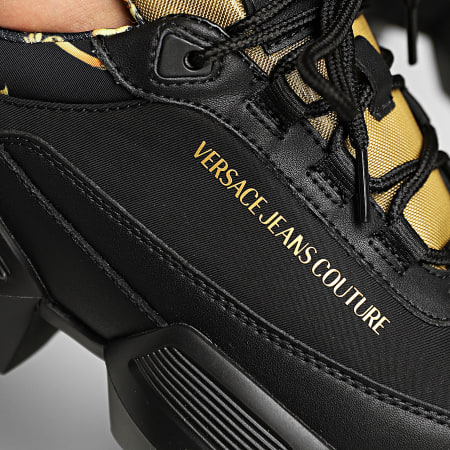 versace jeans couture sneakers black gold