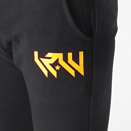Worms-T - Pantalon Jogging Logo Noir Orange Fluo