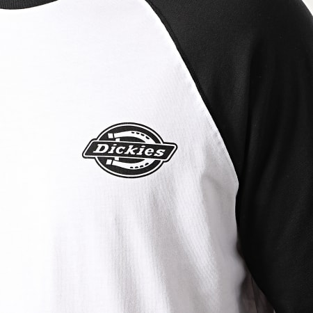 Dickies - Colonia A4XDF Bianco Nero Maglietta a maniche lunghe