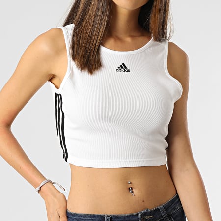Adidas Sportswear - Débardeur Femme Crop 3 Stripes GT3028 Blanc