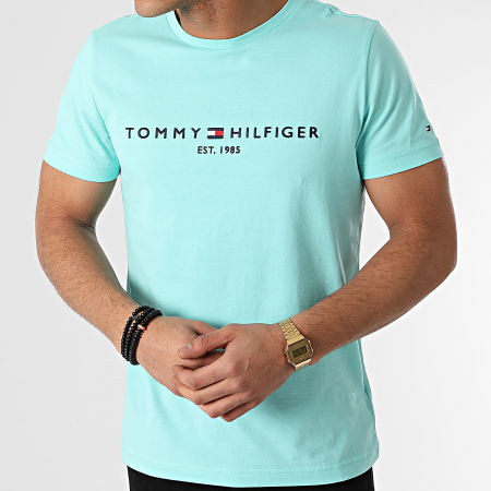 Tommy Hilfiger - Tee Shirt Tommy Logo 1797 Turquoise