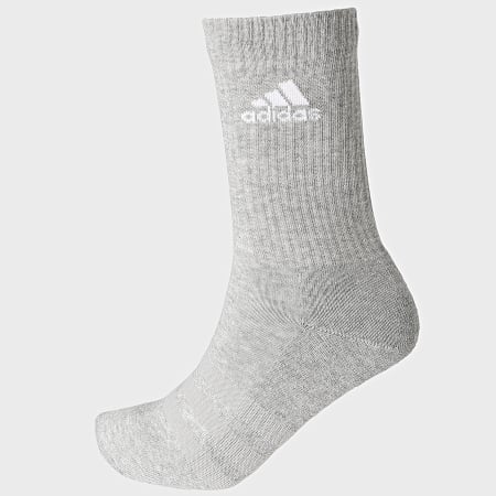 Adidas Sportswear - Set di 3 paia di calzini Cush Crew DZ9355 nero bianco grigio erica
