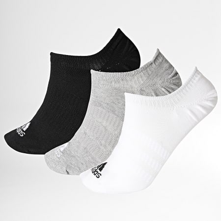 adidas - Lot De 3 Paires De Socquettes Light Nosh DZ9414 Noir Blanc Gris Chiné