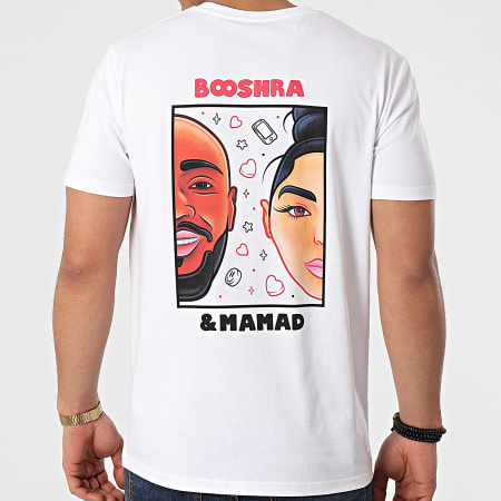 Booshra Et Mamad - Camiseta Retratos Espalda Blanco