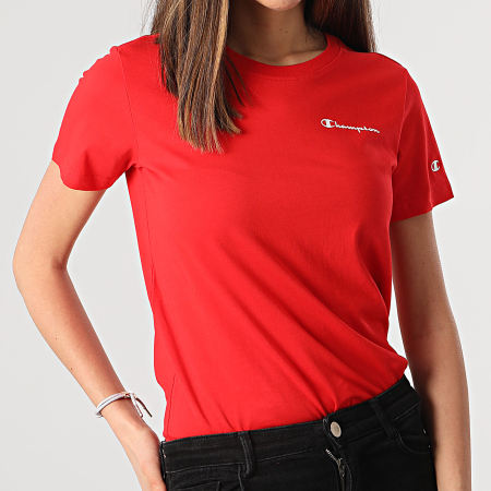 Champion Tee Shirt Femme 112605 Rouge LaBoutiqueOfficielle