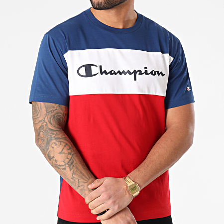 Champion - Tee Shirt 216197 Bleu Marine Rouge Blanc