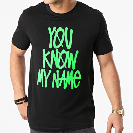 DJ Leska - Tee Shirt You Know My Name Noir Vert Fluo