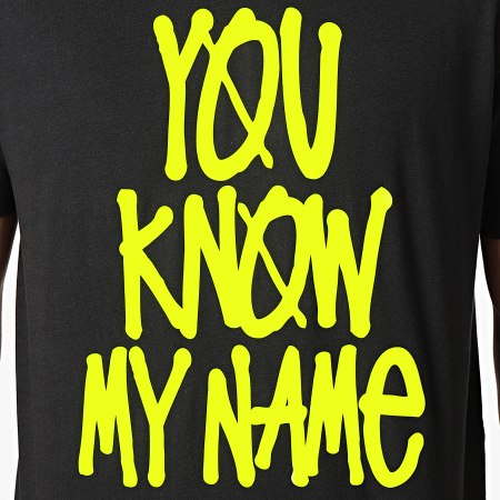 DJ Leska - Tee Shirt You Know My Name Noir Jaune Fluo