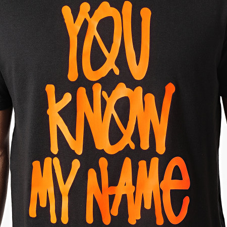 DJ Leska - Tee Shirt You Know My Name Noir Orange Fluo