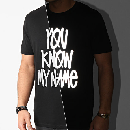 DJ Leska - Camiseta reflectante You Know My Name negro plateado