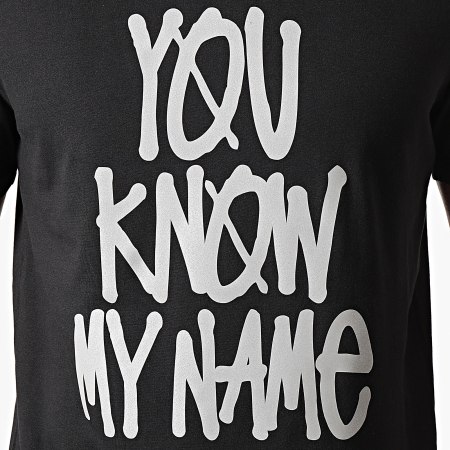 DJ Leska - Camiseta reflectante You Know My Name negro plateado
