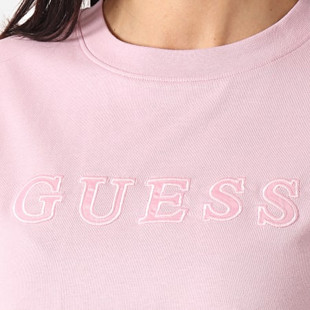 Guess - Tee Shirt Crop Femme O1GA06-K8HM0 Rose