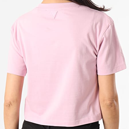 Guess - Tee Shirt Crop Femme O1GA06-K8HM0 Rose