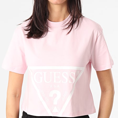 Guess - Tee Shirt Crop Femme O1GA21-K8HM0 Rose