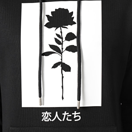Luxury Lovers - Sweat Capuche Rose Kanji Noir