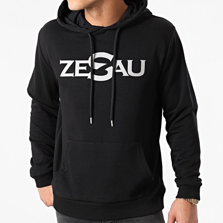 Zesau - Sudadera reflectante con logo negro